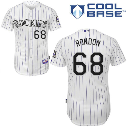Jorge Rondon #68 MLB Jersey-Colorado Rockies Men's Authentic Home White Cool Base Baseball Jersey